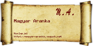 Magyar Aranka névjegykártya